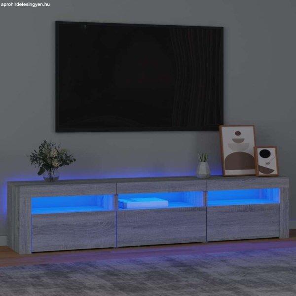 vidaXL szürke sonoma színű TV-szekrény LED-lámpákkal 180x35x40 cm