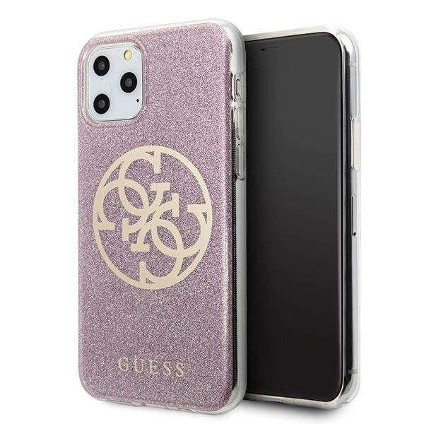 Guess Glitter 4G védőtok iPhone 11 Pro Max készülékhez, Rózsaszín