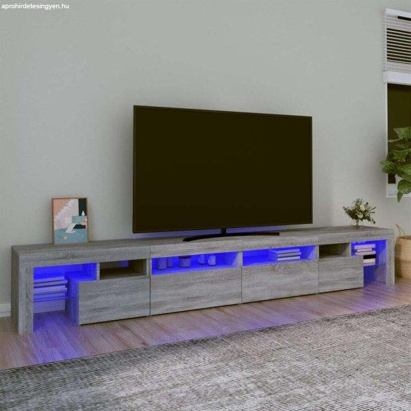 vidaXL szürke sonoma színű TV-szekrény LED-lámpákkal 260x36,5x40 cm