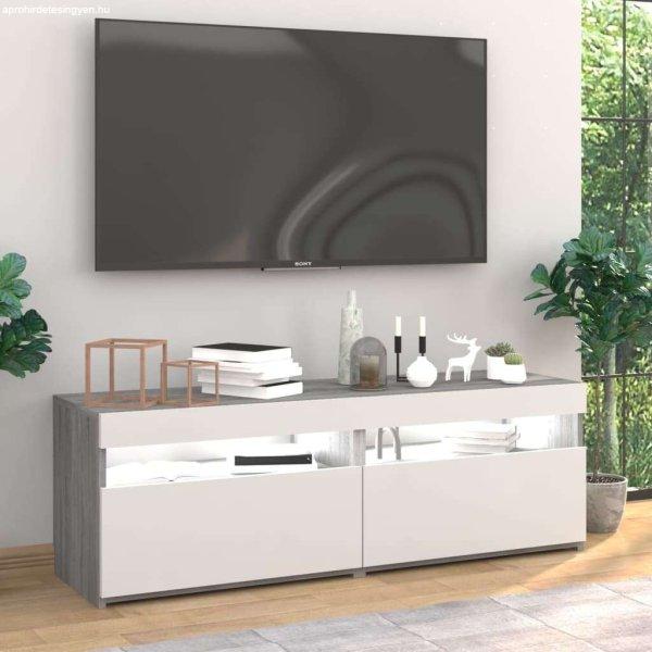 2 db szürke sonoma színű tv-szekrény led-ekkel 60 x 35 x 40 cm