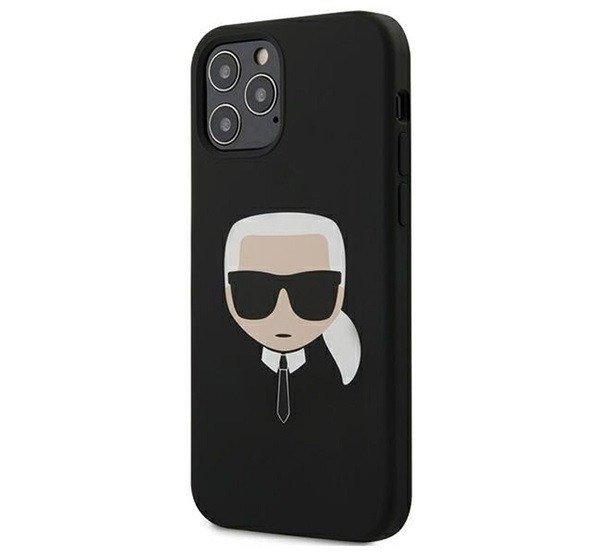 Karl Lagerfeld Head Apple iPhone 12/12 Pro Fekete Szilikon hátlap tok