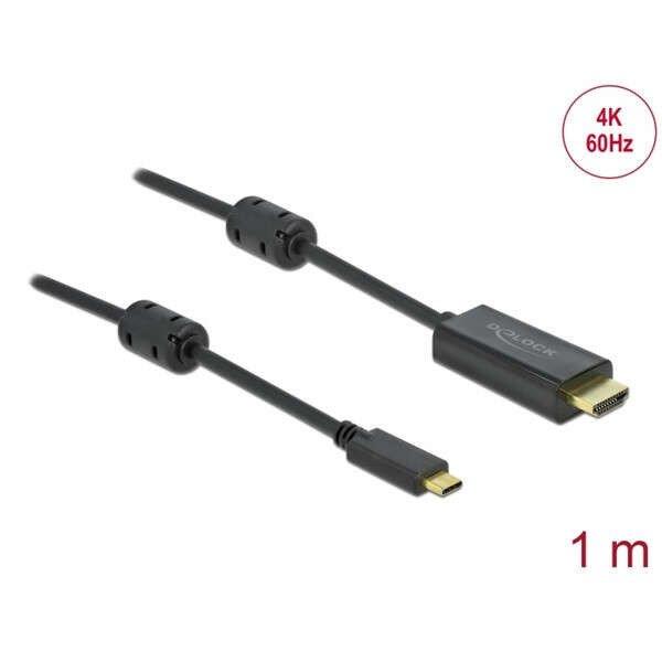 Delock Aktív USB Type-C  - HDMI kábel (DP Alt Mode) 4K 60 Hz 1 méter hosszú