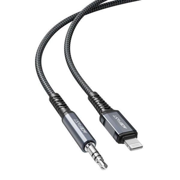 Acefast C1-06 audio kábel, MFI, Lightning / 3,5mm Jack, 1,2m, Szürke