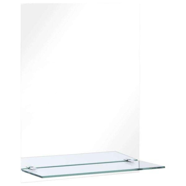 Edzett üveg falitükör polccal 50 x 70 cm