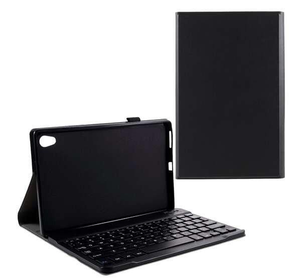 Lenovo Tab M10 HD Tok álló, bőr hatású (FLIP, bluetooth billentyűzet,
asztali tartó funkció, érintőceruza tartó) FEKETE