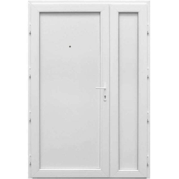  Kétszárnyas bejárati ajtó(átmeneti ajtó), 138X208 cm, műanyag, fehér