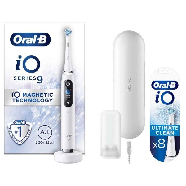 Oral-B iO9 White Alabaster Elektromos fogkefe, Fehér - új