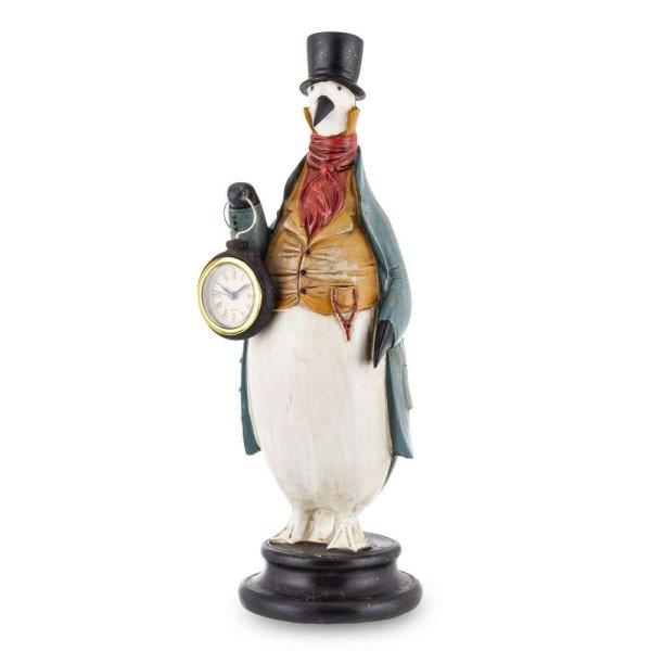 Pingvin figura órával kerámia 36cm