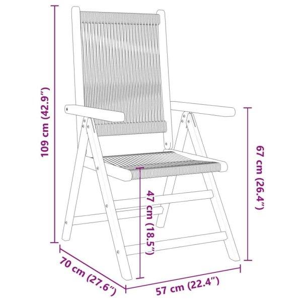 vidaXL 4 db szürke tömör akácfa dönthető kerti szék