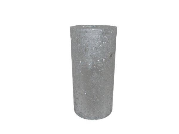 Gyertya rusztikus adventi ezüst színű 5 cm X 10 cm, 4db/csomag