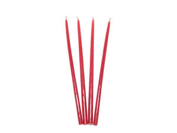 Gyertya szálas hosszú ceruza piros 26 cm X 1 cm, 8 db/csomag