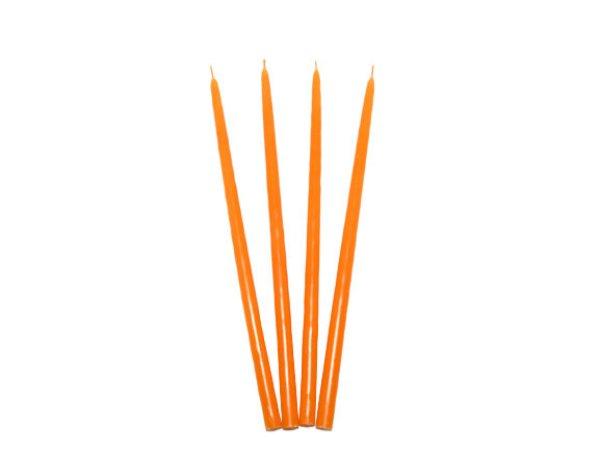 Gyertya szálas hosszú ceruza narancssárga 26 cm X 1 cm, 8 db/csomag