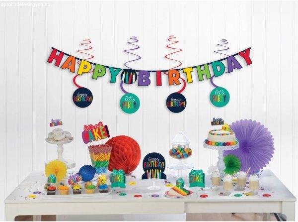 Happy Birthday Rainbow Mini dekorációs szett 37 db-os