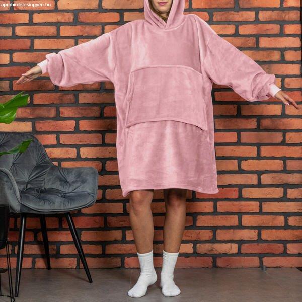 Bluzair - oversize takaró pulcsi - rózsaszín