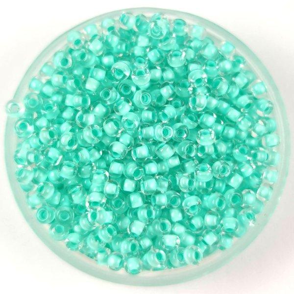 Preciosa cseh kásagyöngy - Light Mint Lined Crystal - 10/0