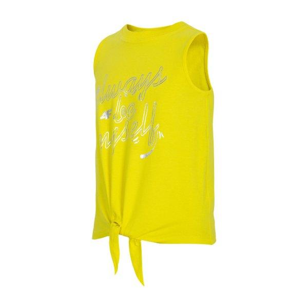 4F JUNIOR-GIRLS-t-shirt-HJL21-JTSD013B-71S-Yellow Sárga 152