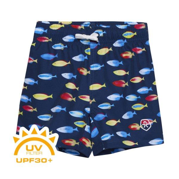 COLOR KIDS-Swim Shorts - AOP, goji berry Kék 128