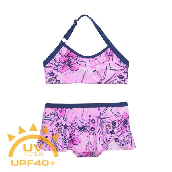 COLOR KIDS-Bikini W. Skirt - AOP, begonia pink Rózsaszín 116