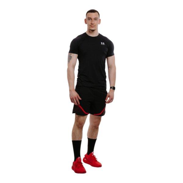 UNDER ARMOUR-UA HG Armour Fitted SS-BLK Fekete XXL