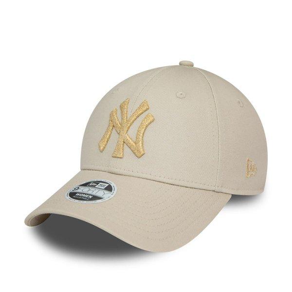 NEW ERA-940W MLB Wmns metallic logo 9forty NEYYAN beige