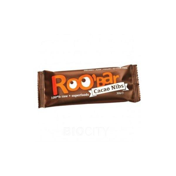 Roobar 100% raw bio gyümölcsszelet kakaóbab-mandula 30 g