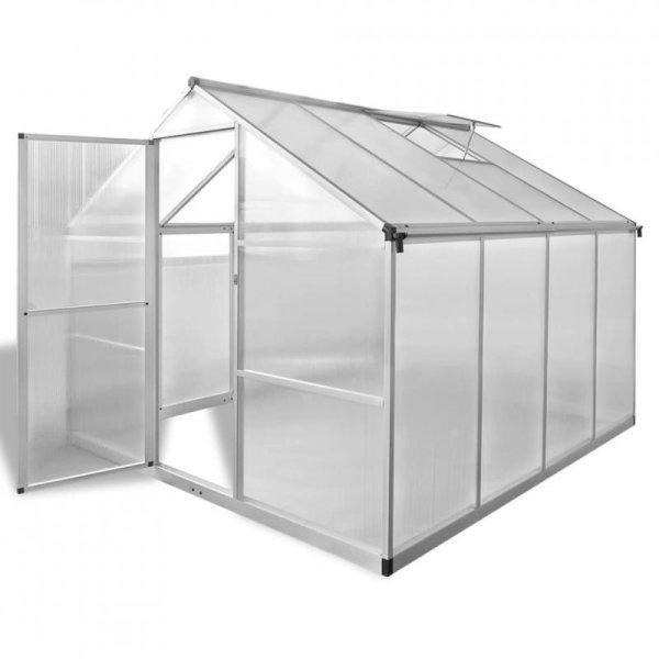 Alumínium üvegház időjárásálló melegház alapkerettel 242 x 250 x 195 cm
(6,05 m²)