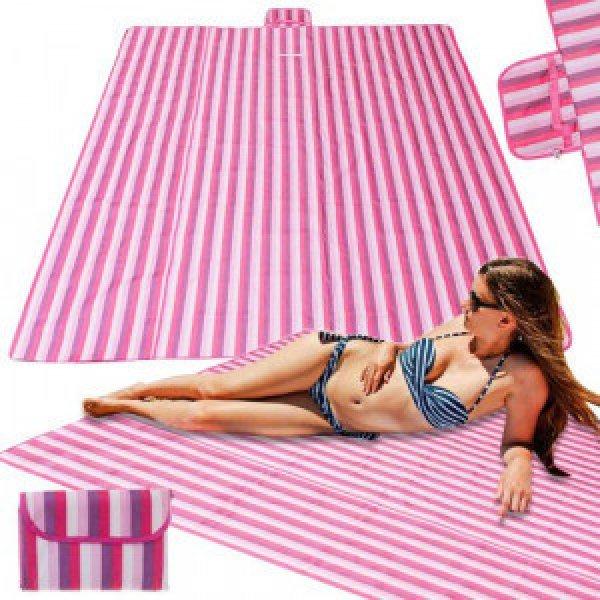 XXL Összehajtható, vízálló piknik takaró - rózsaszín, 200 x 200 cm