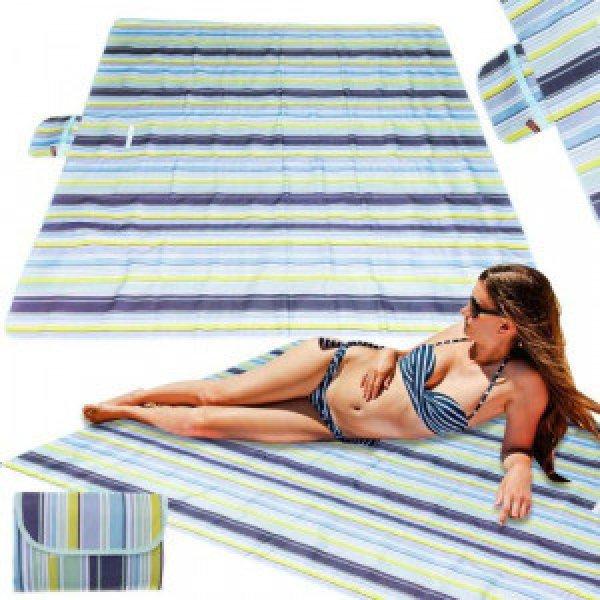 XXL Összehajtható, vízálló piknik takaró - kék, 200 x 200 cm