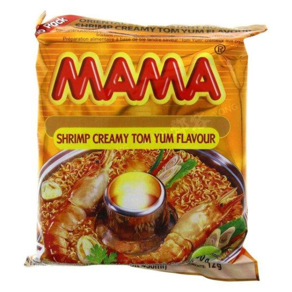 MAMA Instant Noodles Shrimp Creamy Tom Yum krémes Tom Yum leves rák
ízesítéssel 90g