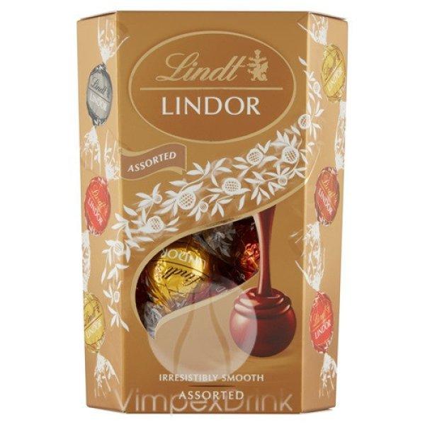 Lindt Lindor Assorted tejcsok.golyók díszdob.200g/8/