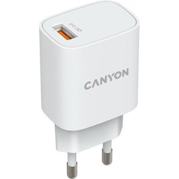 Canyon H-18-01 18W univerzális hálózati töltő adapter fehér (QC3.0)