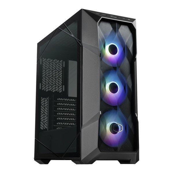 COOLER MASTER Ház Midi ATX MasterBox TD500 MESH V2 ARGB + 3db Ventilátor,
Tápegység nélkül, Üvegfalú, fekete