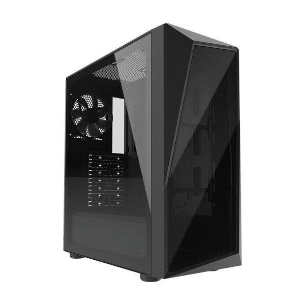 COOLER MASTER Ház, Mid Tower ATX CMP 520L, 1db Ventilátorral, Tápegység
nélkül, Edzett üveg, fekete