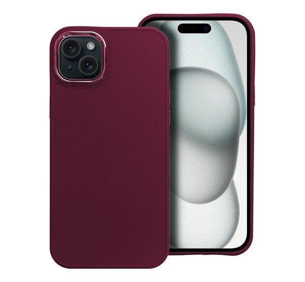 Frame iPhone 15 Plus közepesen ütésálló tok kameravédő kerettel, lila