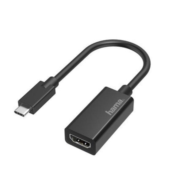 Hama USB-C / Thunderbolt -> HDMI 1.4 M/F adapter 0.15m fekete