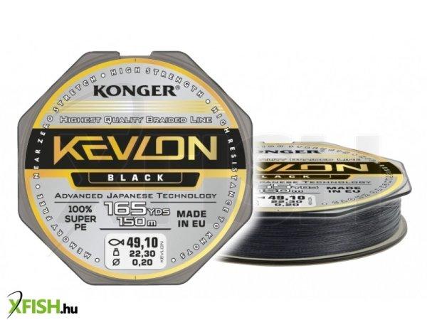 Konger Kevlon X4 Black Fonott Zsinór 150m 0,14mm 14,5Kg