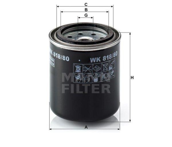 MANN FILTER Üzemanyagszűrő 565WK818.80 - Hitachi