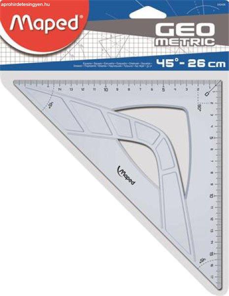 Háromszög vonalzó, műanyag, 45°, 26 cm, MAPED "Geometric"