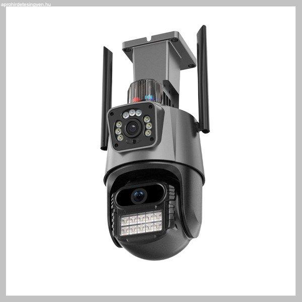 Két Képernyős Biztonsági Kamera, Éjjellátó IP66 megfigyelő kamera ICSee
alkalmazással KE24-276