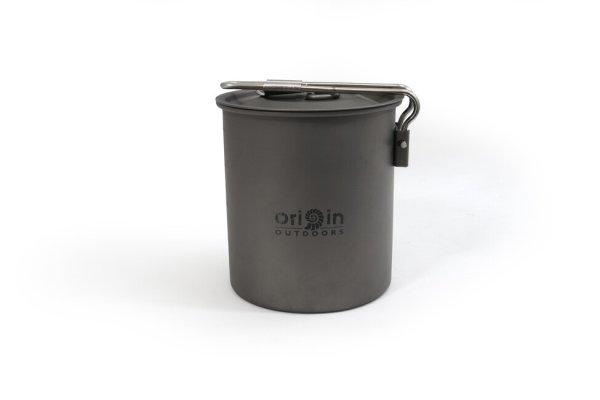 Origin Outdoors Camping Pot Titanium Trekking pot/csésze kiöntővel és
összecsukható fogantyúval Titanium 750 ml