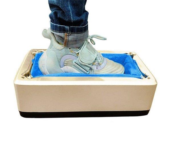 Cipővédő lábzsák adagoló (műanyag, otthoni, irodai használatra) ZÖLD