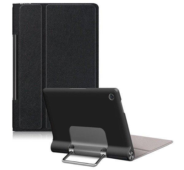 Tok álló, bőr hatású (FLIP, oldalra nyíló, asztali tartó funkció,
kitámasztó) FEKETE Lenovo Yoga Tab 11 (YT-J706X) LTE