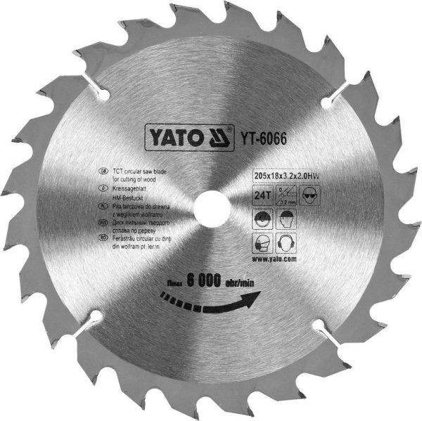 YATO 6066 Körfűrésztárcsa 205X18X24mm T24 YT-6066