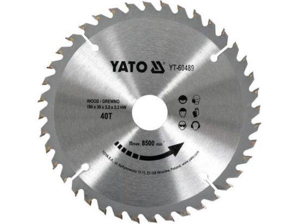 YATO 60489 Körfűrésztárcsa fához 190 x 30 mm T40 YT-60489