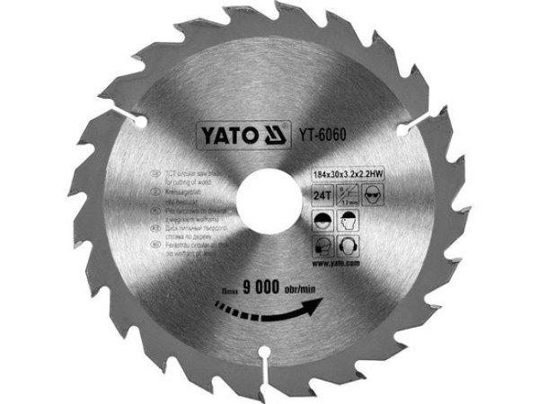YATO 6060 Körfűrésztárcsa fához 184 x 30 mm T24 YT-6060
