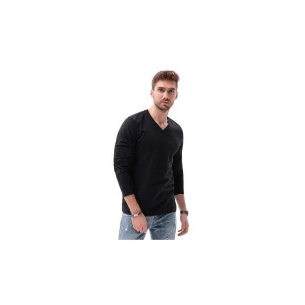 OMBRE-T-shirt LS-L136-V6-BLACK Fekete M