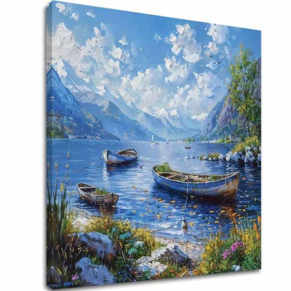 Tájkép festmény vásznon Békés tó