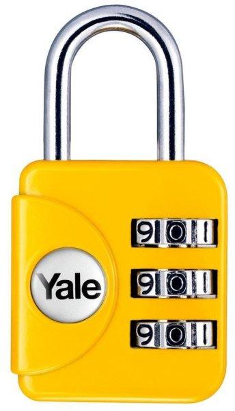 Castle Yale YP1/28/121/1, akasztás, utazás, numerikus kombinációval, sárga