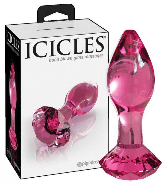 Icicles No. 79 - kúpos üveg anál plug (pink)