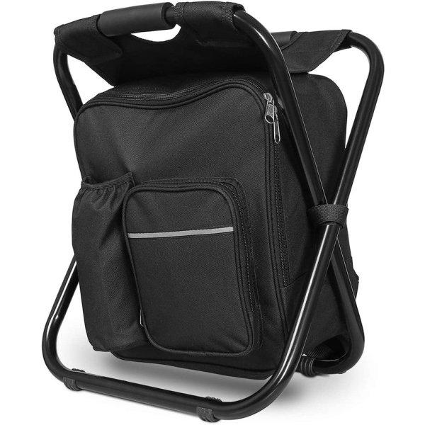 Horgászszék hátizsákkal, összecsukható táska 3in1 - fekete